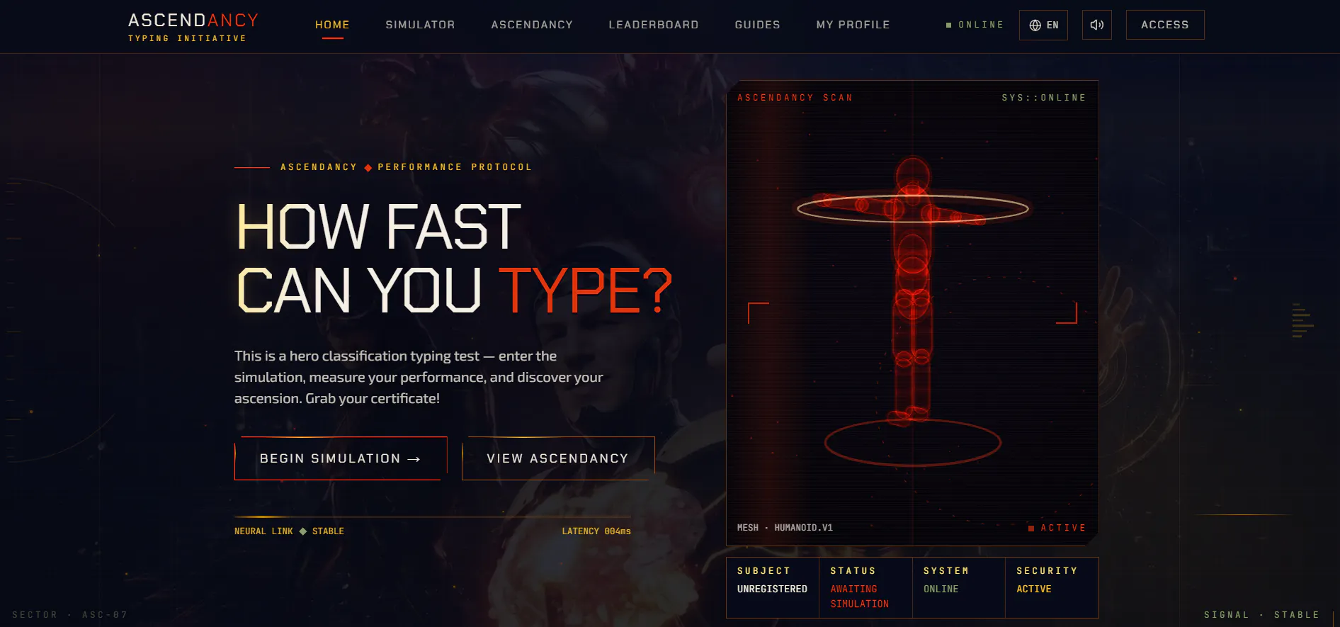 Typing tests with RPG-style tiers gallery image