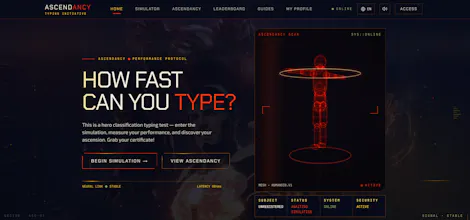 Typing tests with RPG-style tiers gallery image