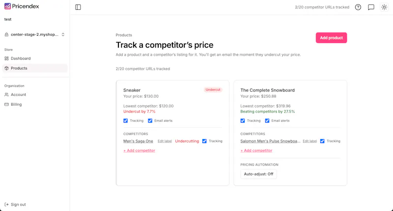 Pricendex screenshot 2