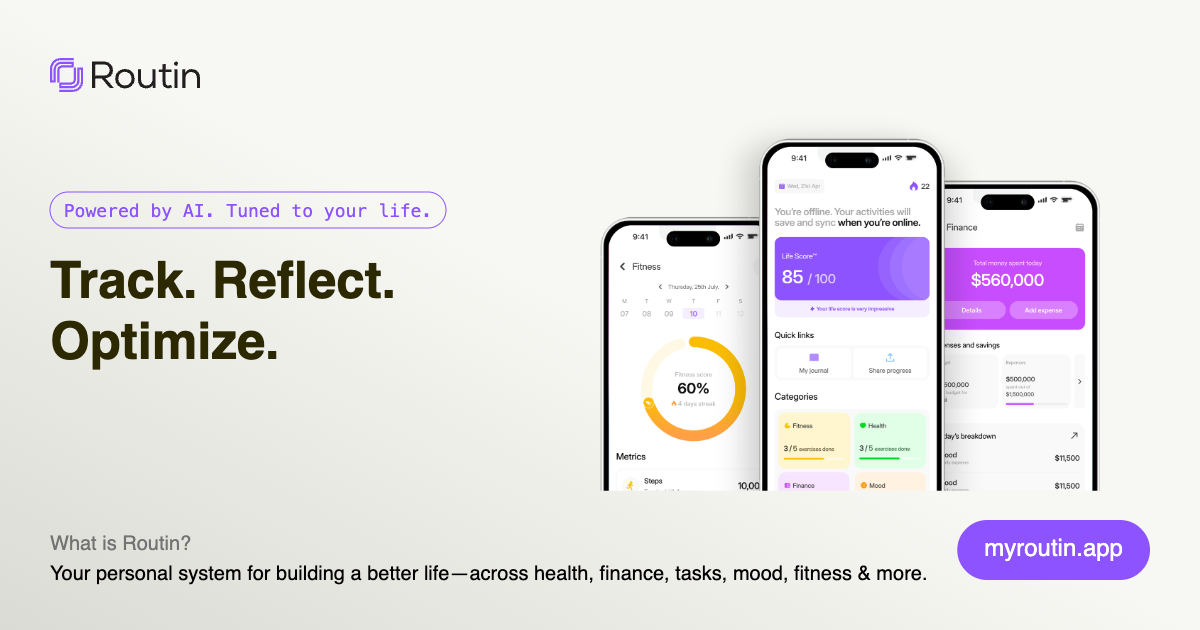 Routin - Main product screenshot demonstrating key features and user interface