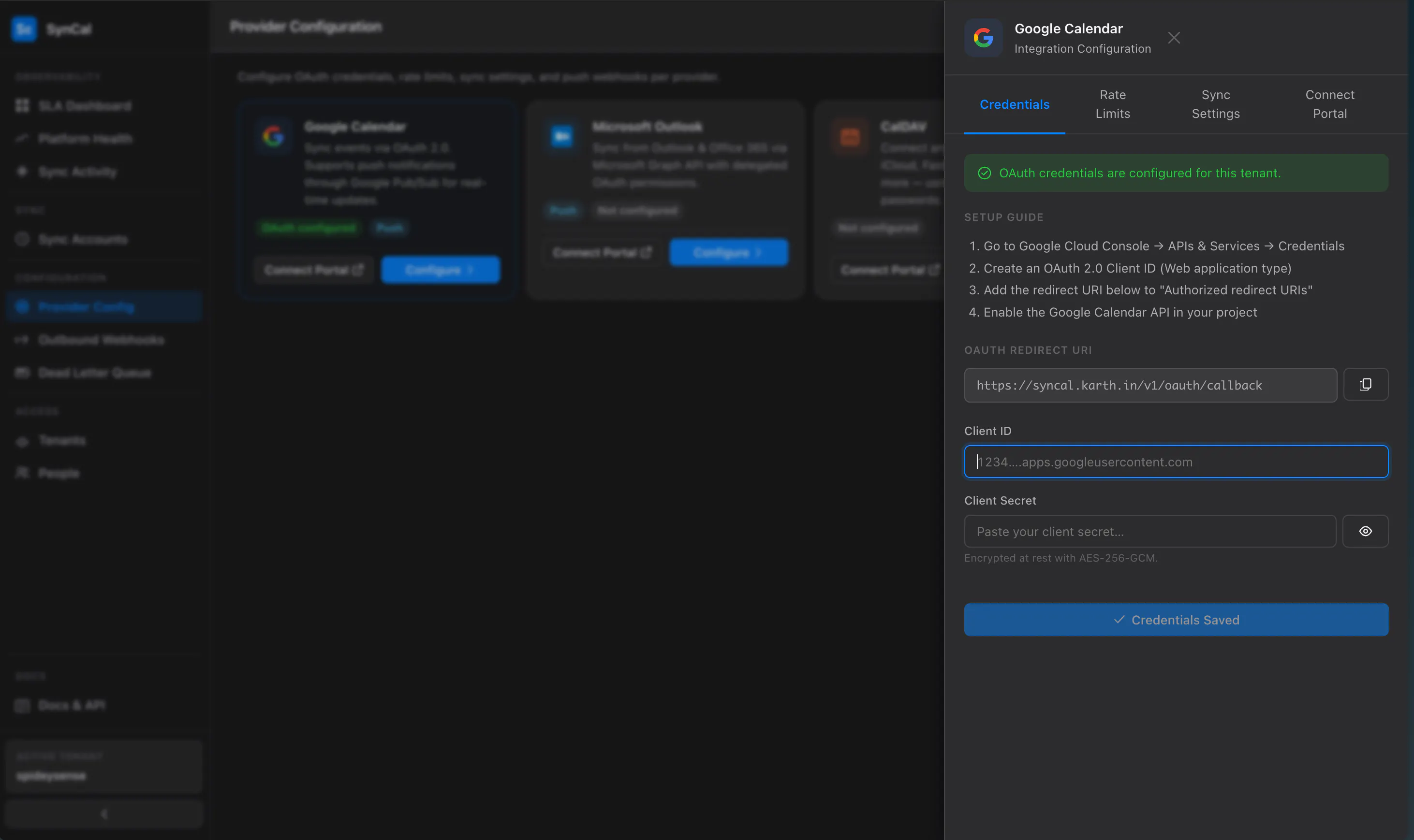 SynCal Dashboard gallery image
