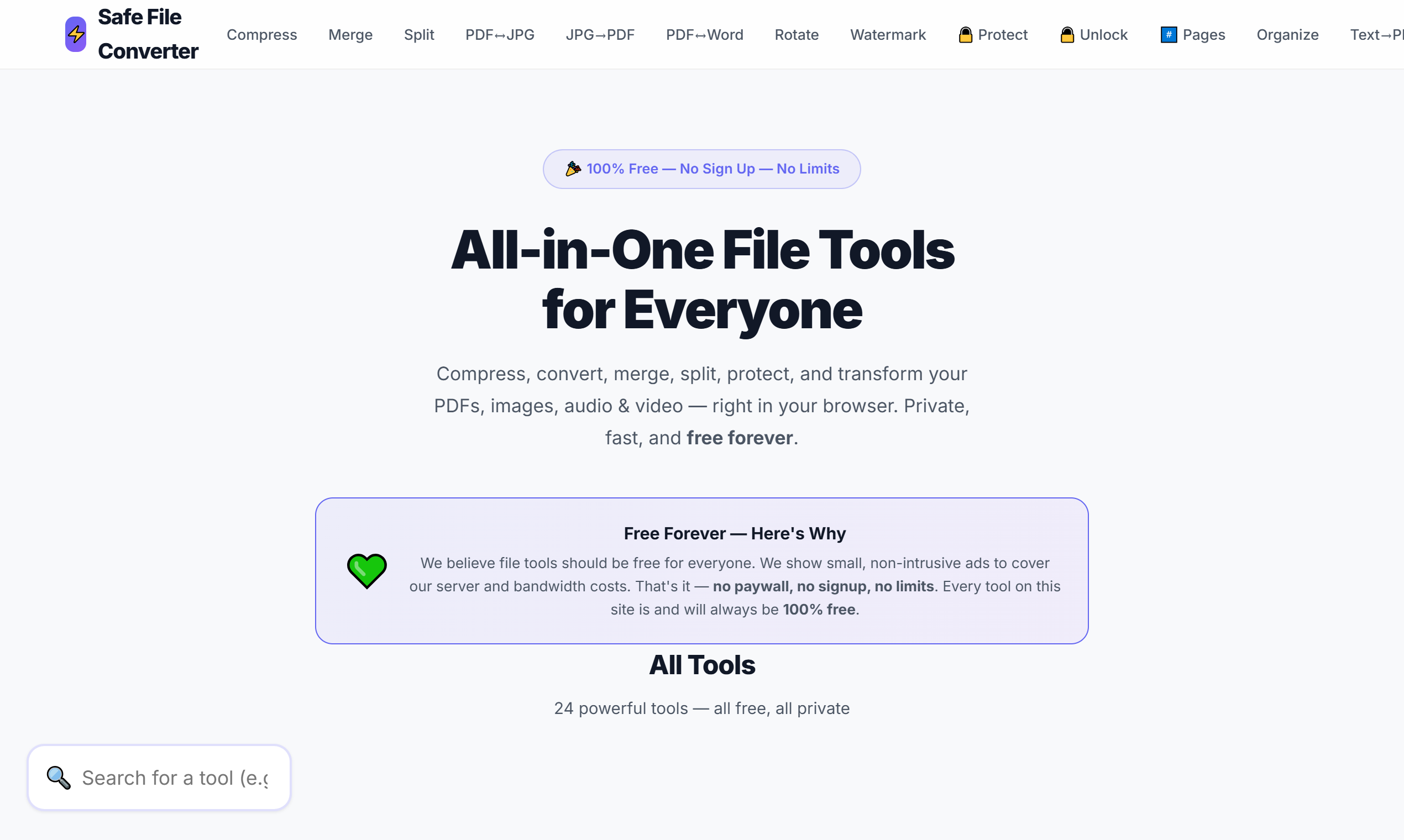 Safe File Converter: 20+ Free Tools - Screenshot 5 showing product features and functionality