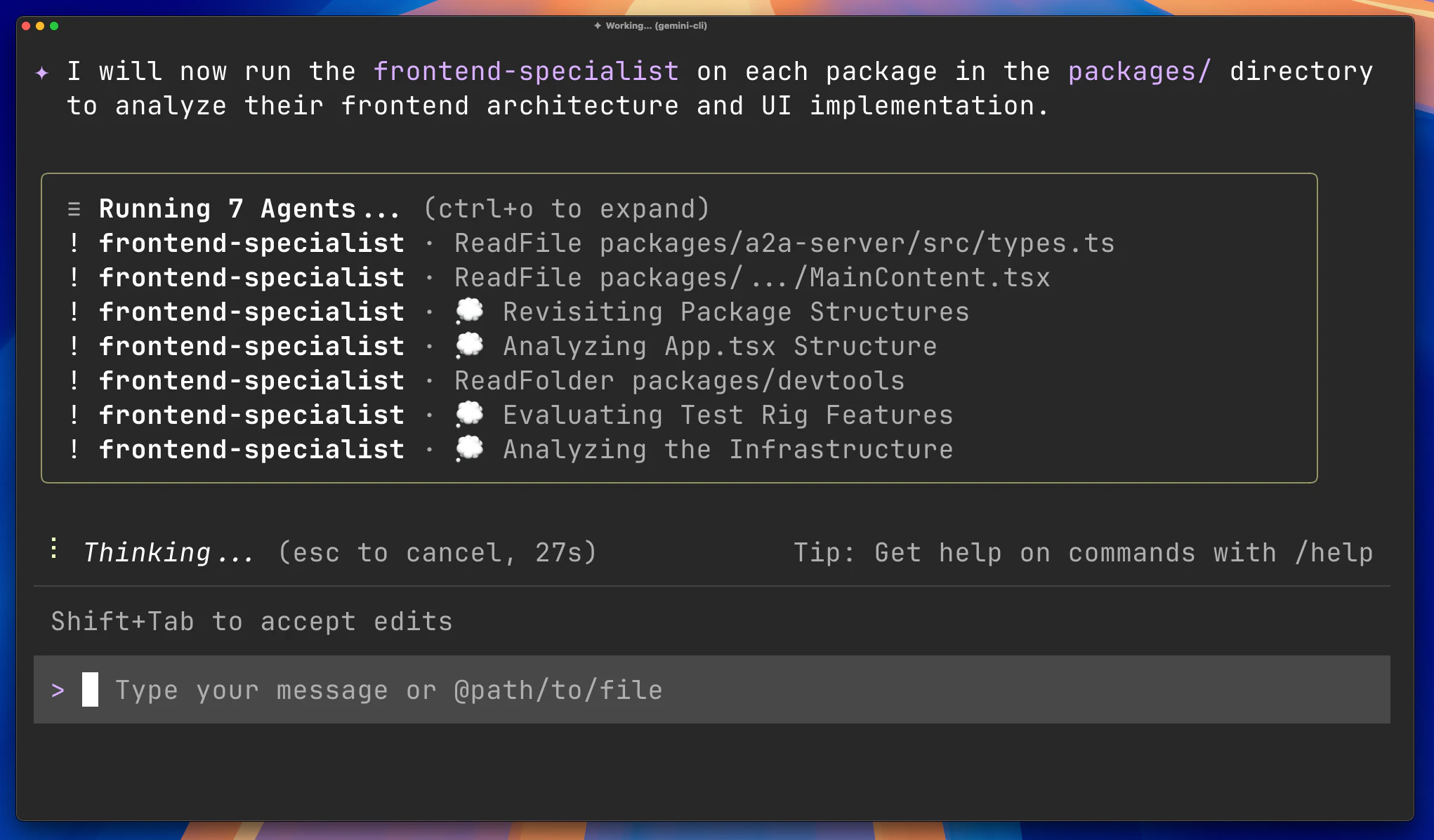 Subagents in Gemini CLI screenshot 5