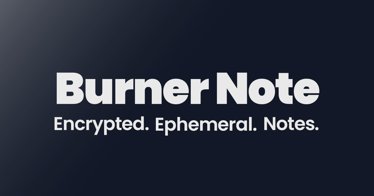 Burner Note screenshot