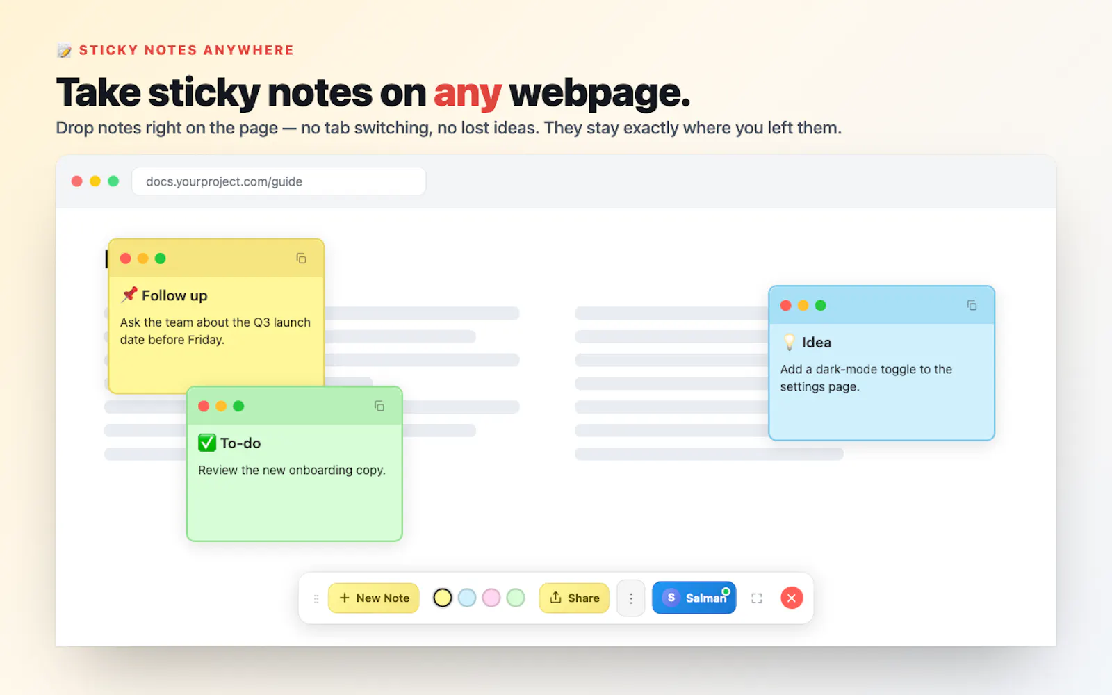 Sticky Notes Anywhere screenshot 1