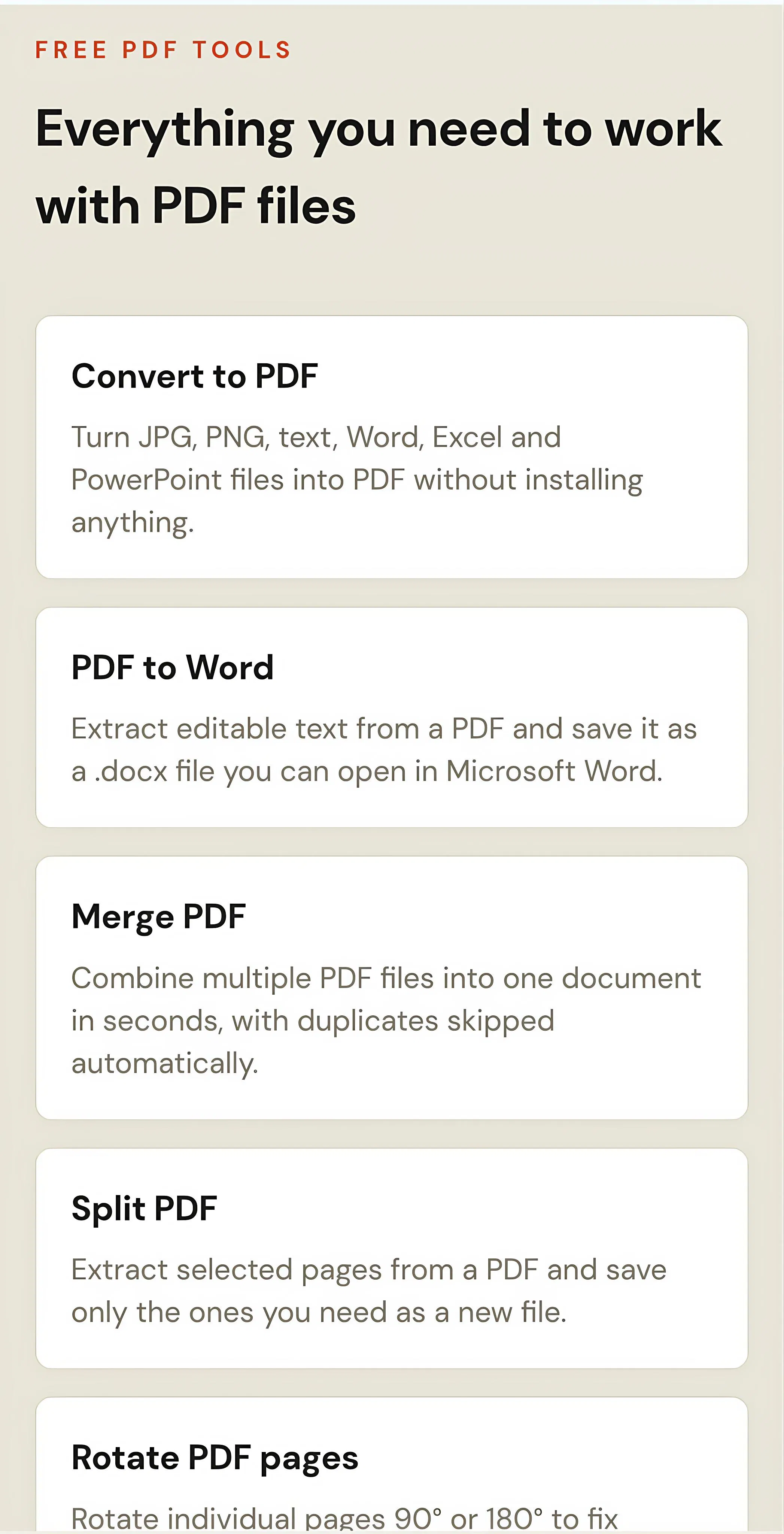 Free PDF Tools gallery image