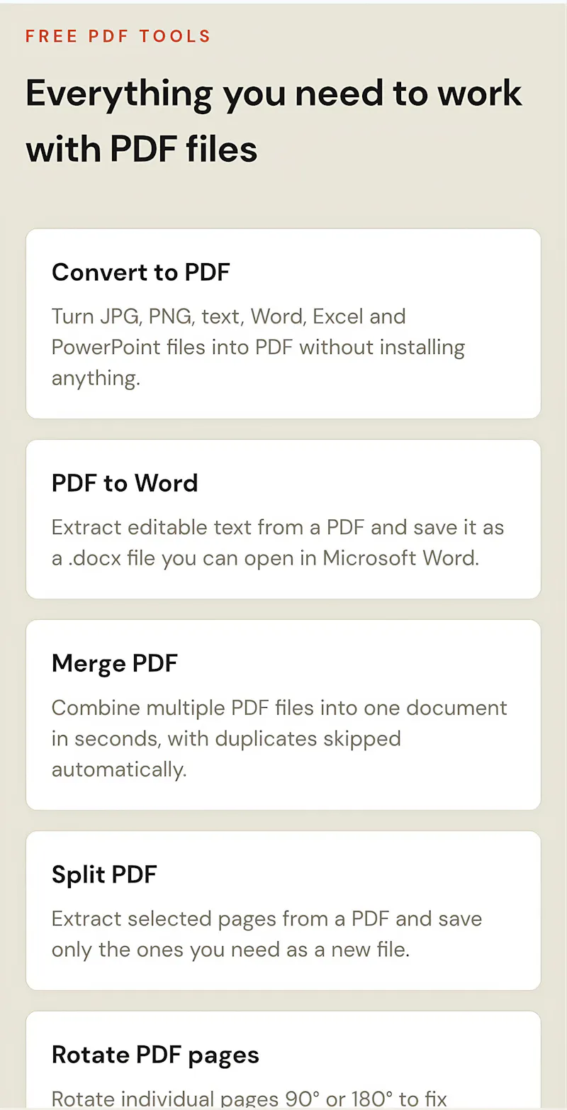 Free PDF Tools screenshot 2
