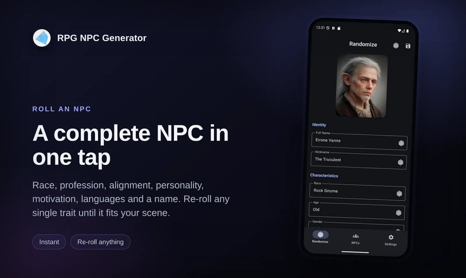 RPG NPC Generator screenshot 2