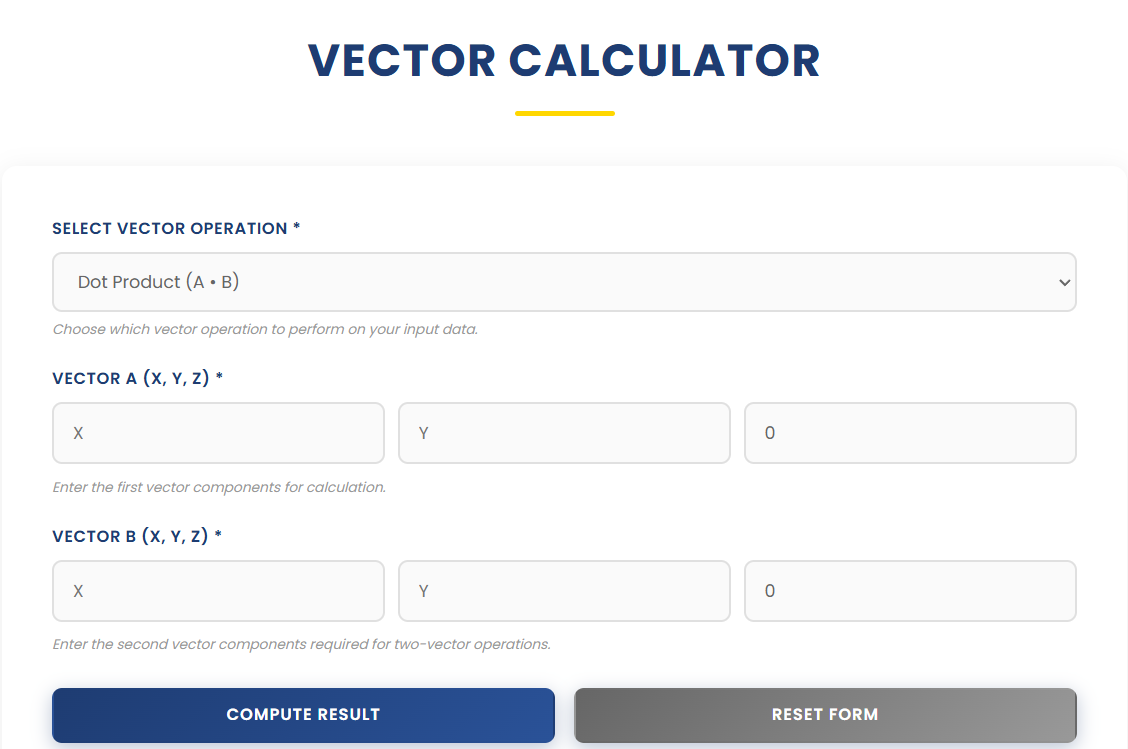 Vector Calculator | Ease Tools gallery image