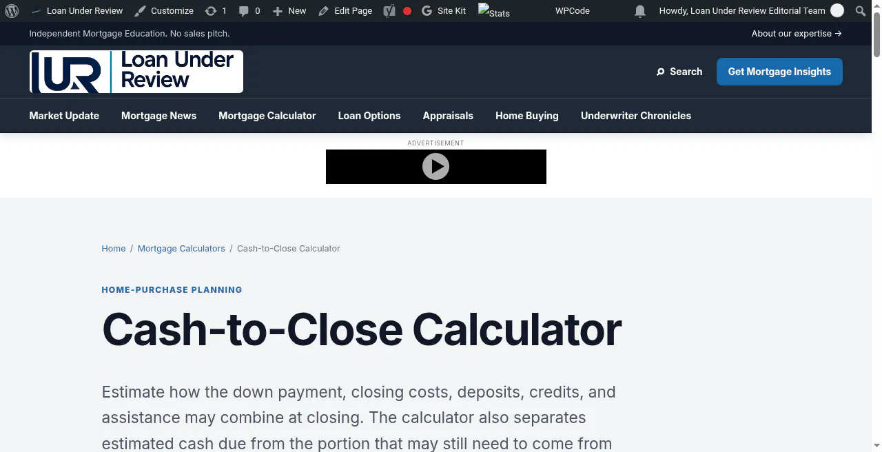 Cash-to-Close Calculator