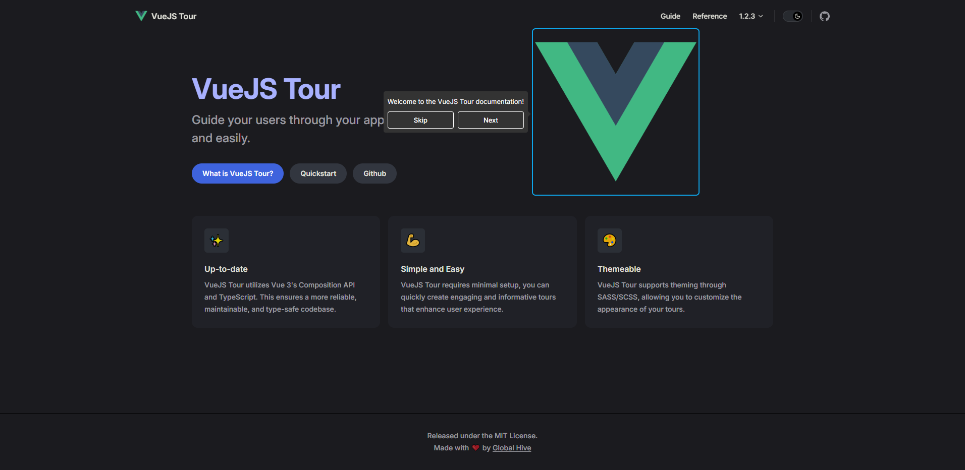 startuptile VueJS Tour-Guide your users through your application easily