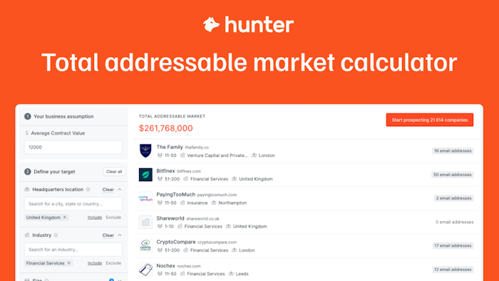 Total addressable Market calculator产品图
