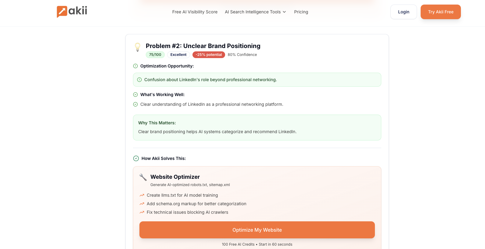 Akii AI Visibility Score - Screenshot 3 preview