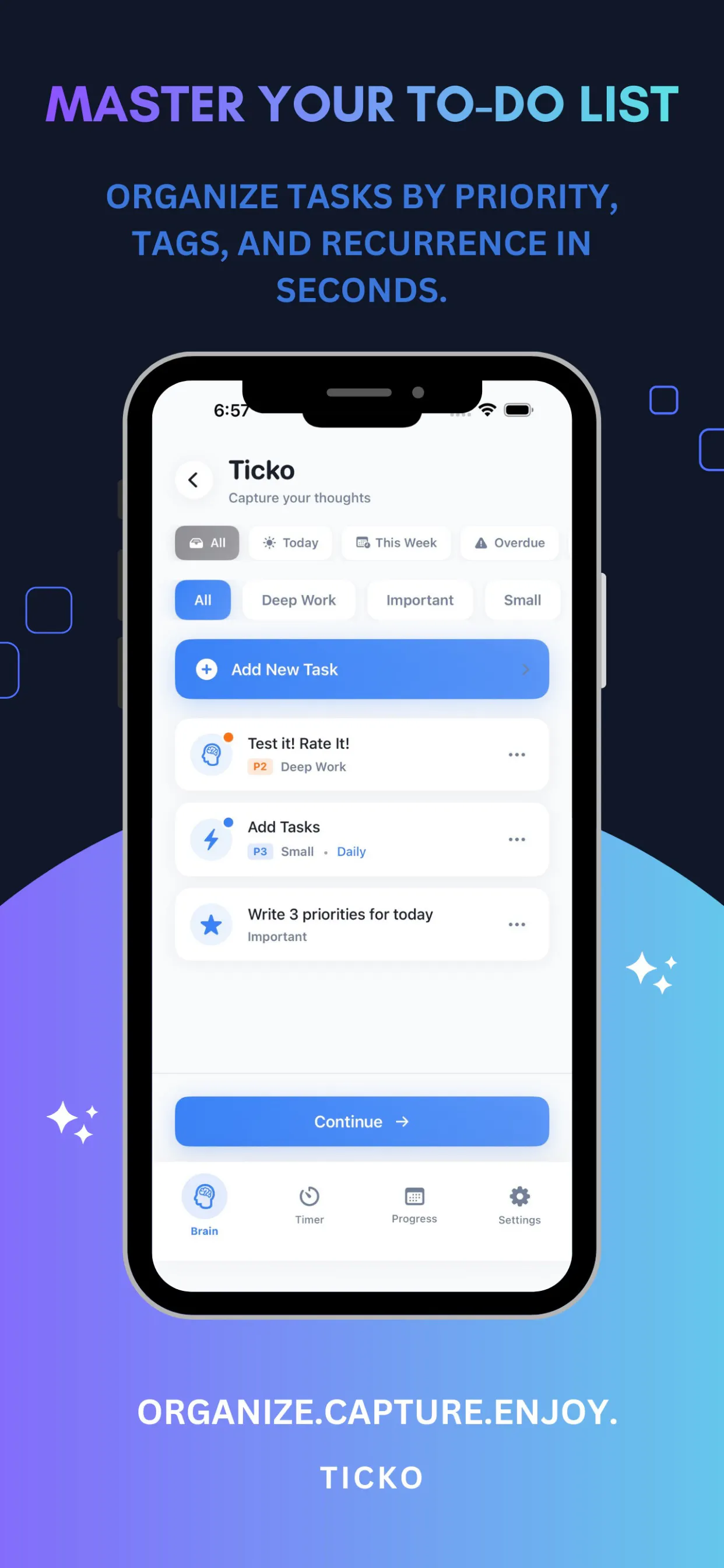 Ticko: Task Manager & Focus Timer product banner