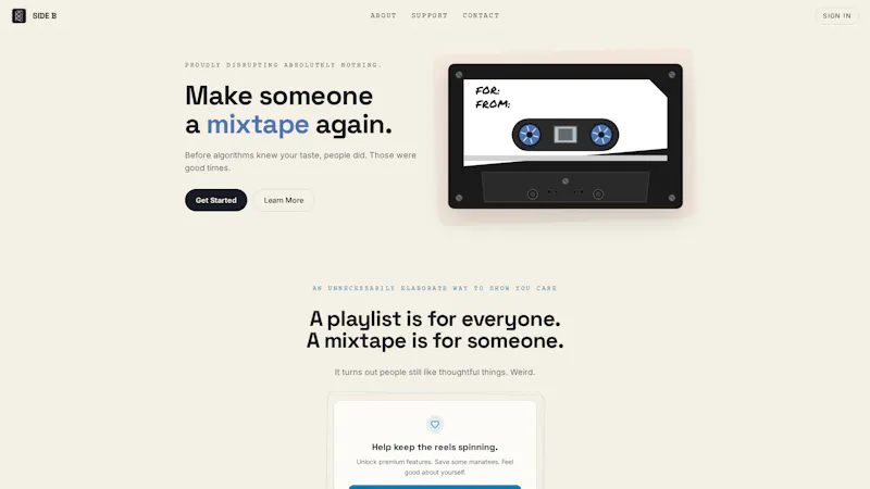 SIDE B — Make someone a mixtape again screenshot 1