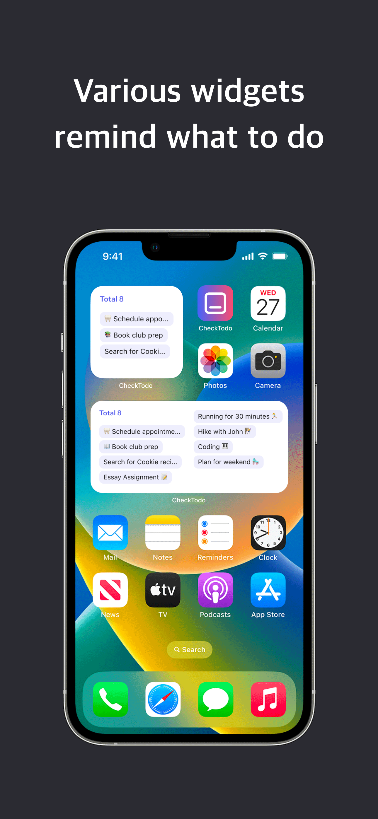 Controllo - Widget schermata di blocco (tracker da fare) media 2
