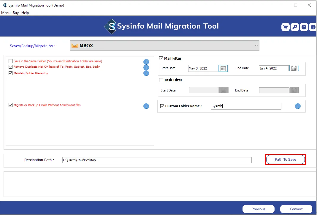 Herramienta de migración de correo de Sysinfo media 6
