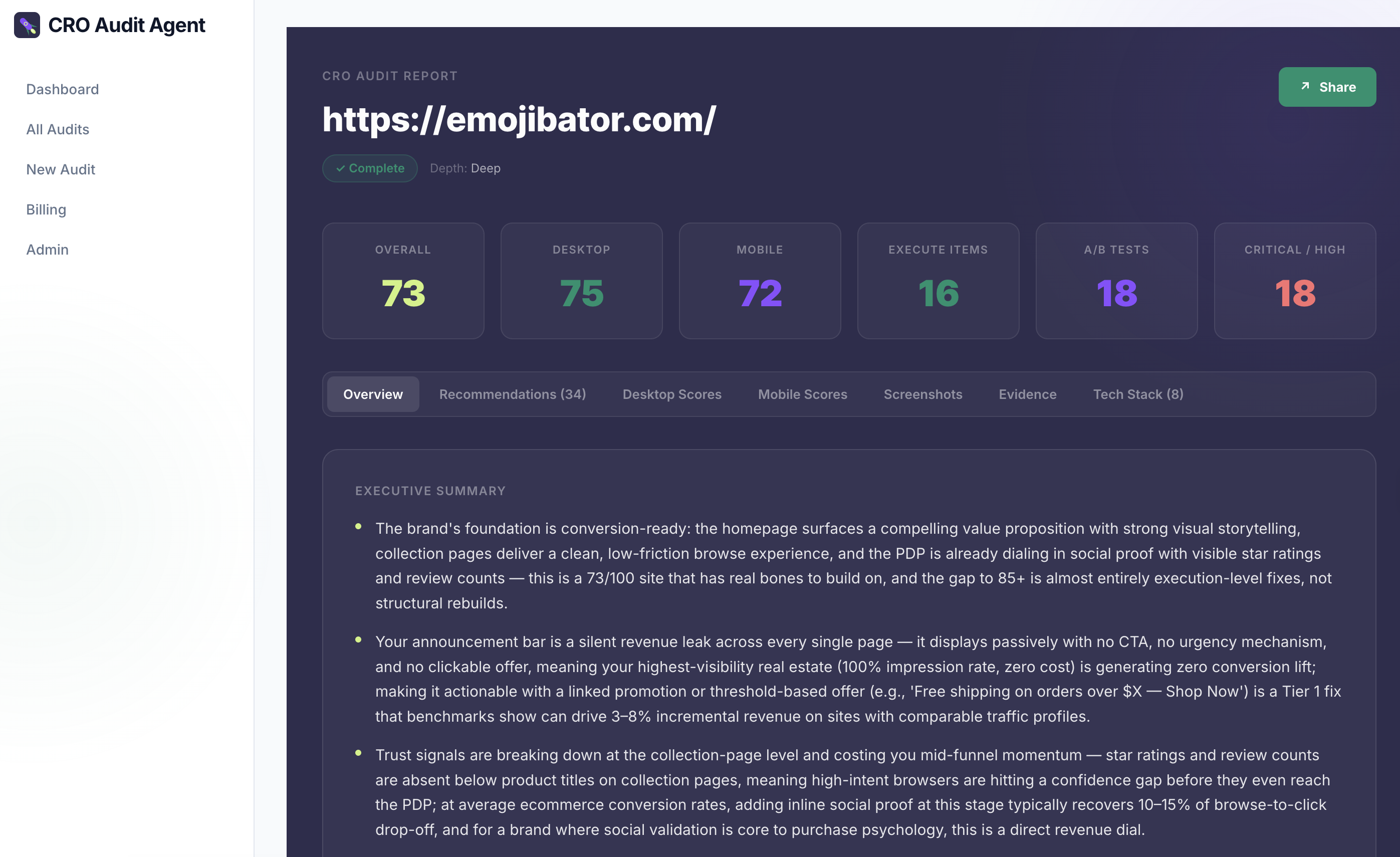 CRO Audit Agent gallery image