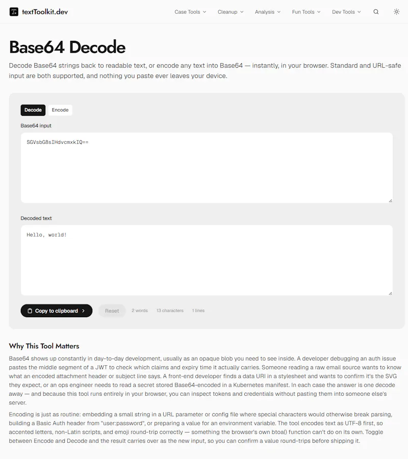 textToolkit.dev screenshot 2