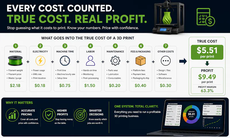 3D Printing Profit & Pricing System screenshot 2
