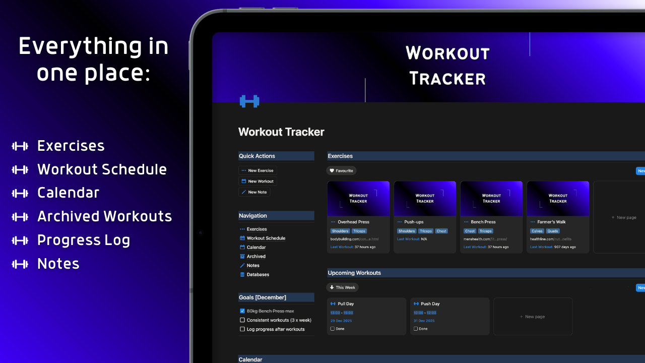 Workout Tracker - Screenshot 3 showing product features and functionality