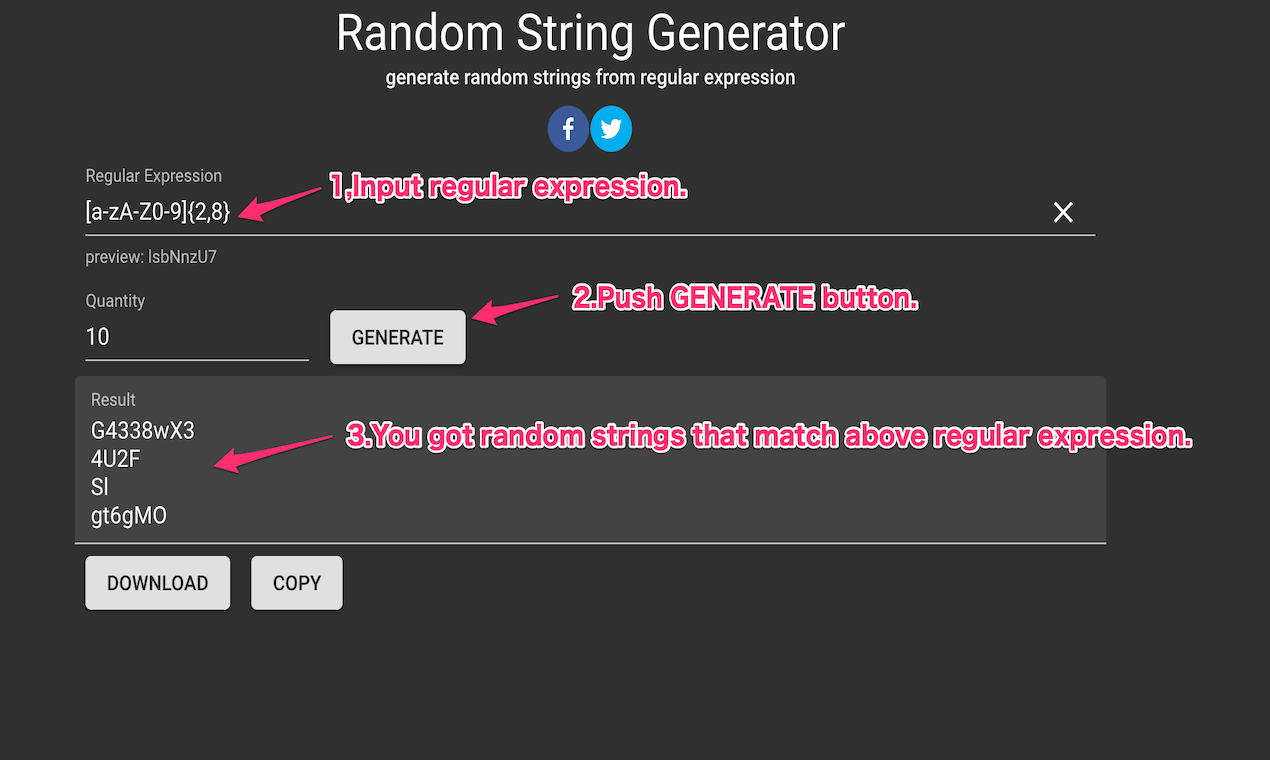Random String Generator using regexp gallery image