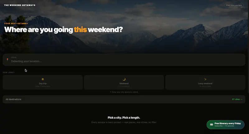 The Weekend Getaways screenshot 2