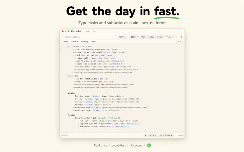 Plainlist screenshot 2