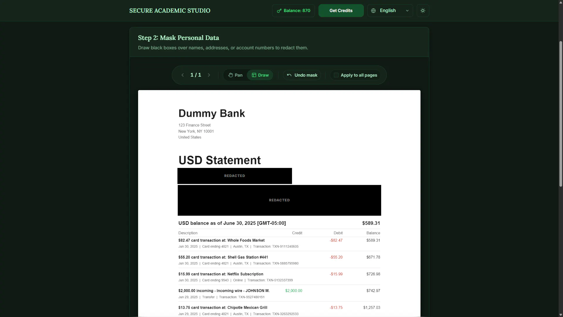 Secure Bank Statement Converter gallery image