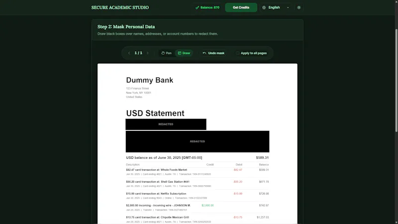 Secure Bank Statement Converter screenshot 5