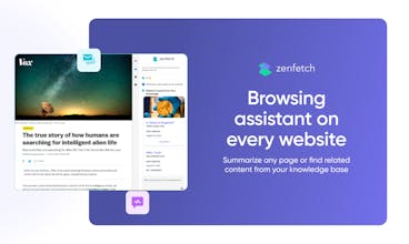 Zenfetch user interacting with digital content using the AI-powered tool