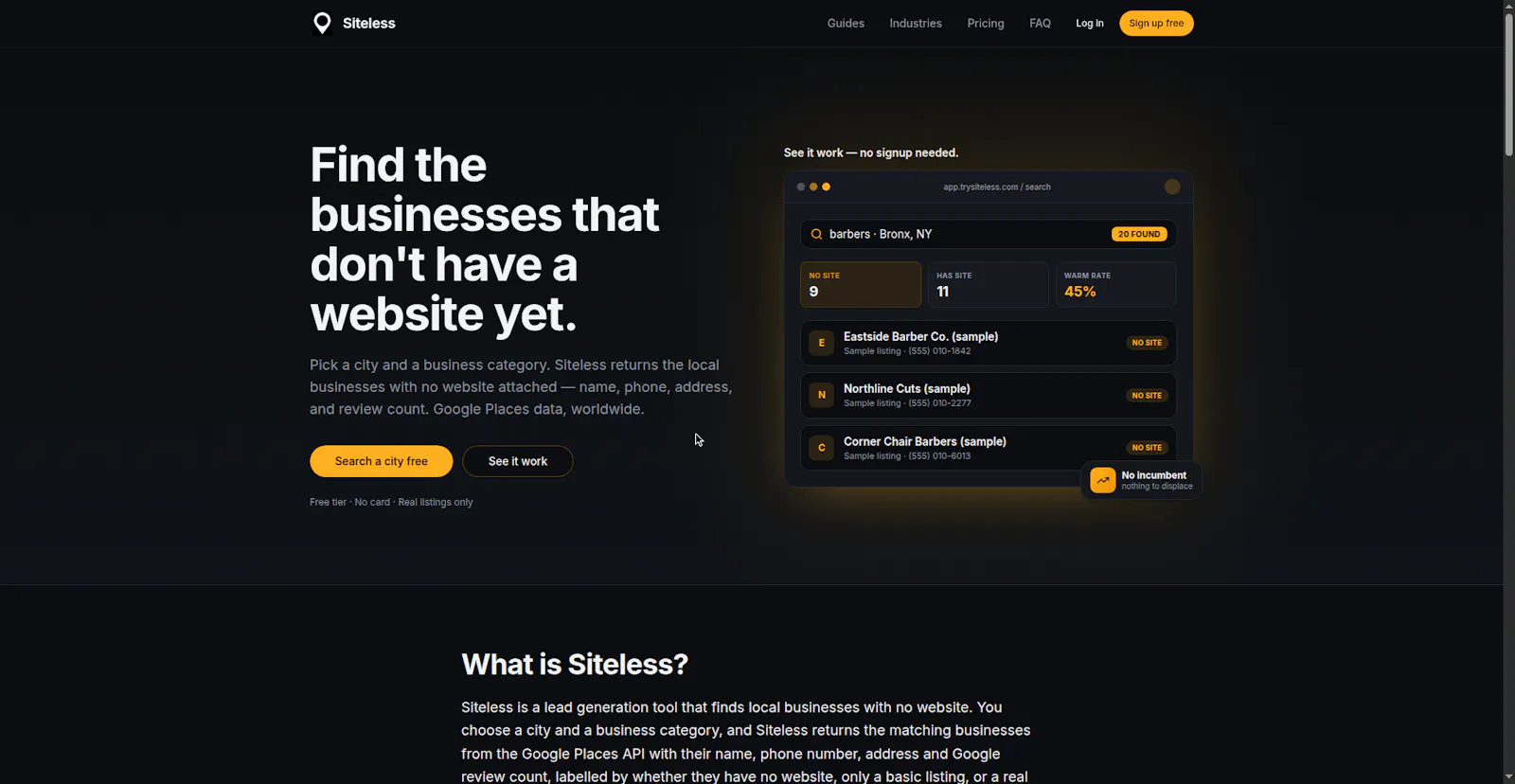 Siteless screenshot 1