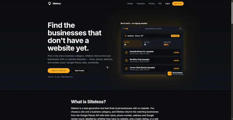 Siteless screenshot 1