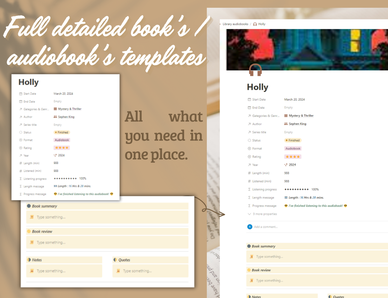 Notion reading tracker gallery image