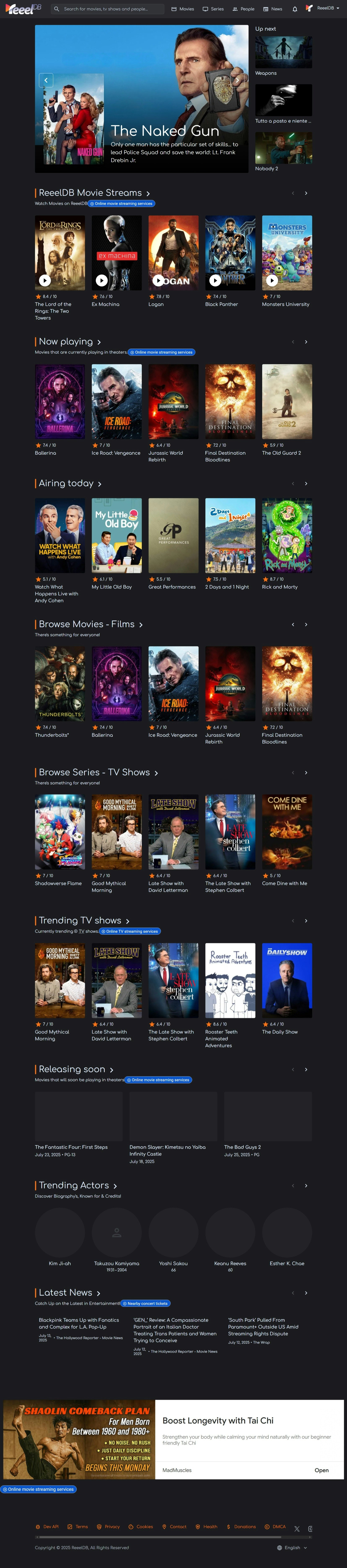 Média Reeeldb - Base de données de films, de télévision et de célébrités 1