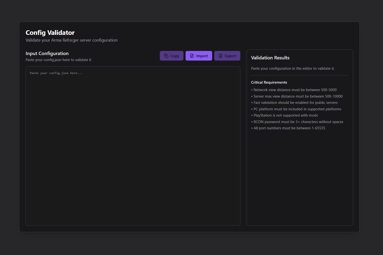 Arma Reforger Server -Konfigurationstool - Toolkit zum Verwalten und Konfigurieren Ihres ARMA -Reforger -Servers Medien 3