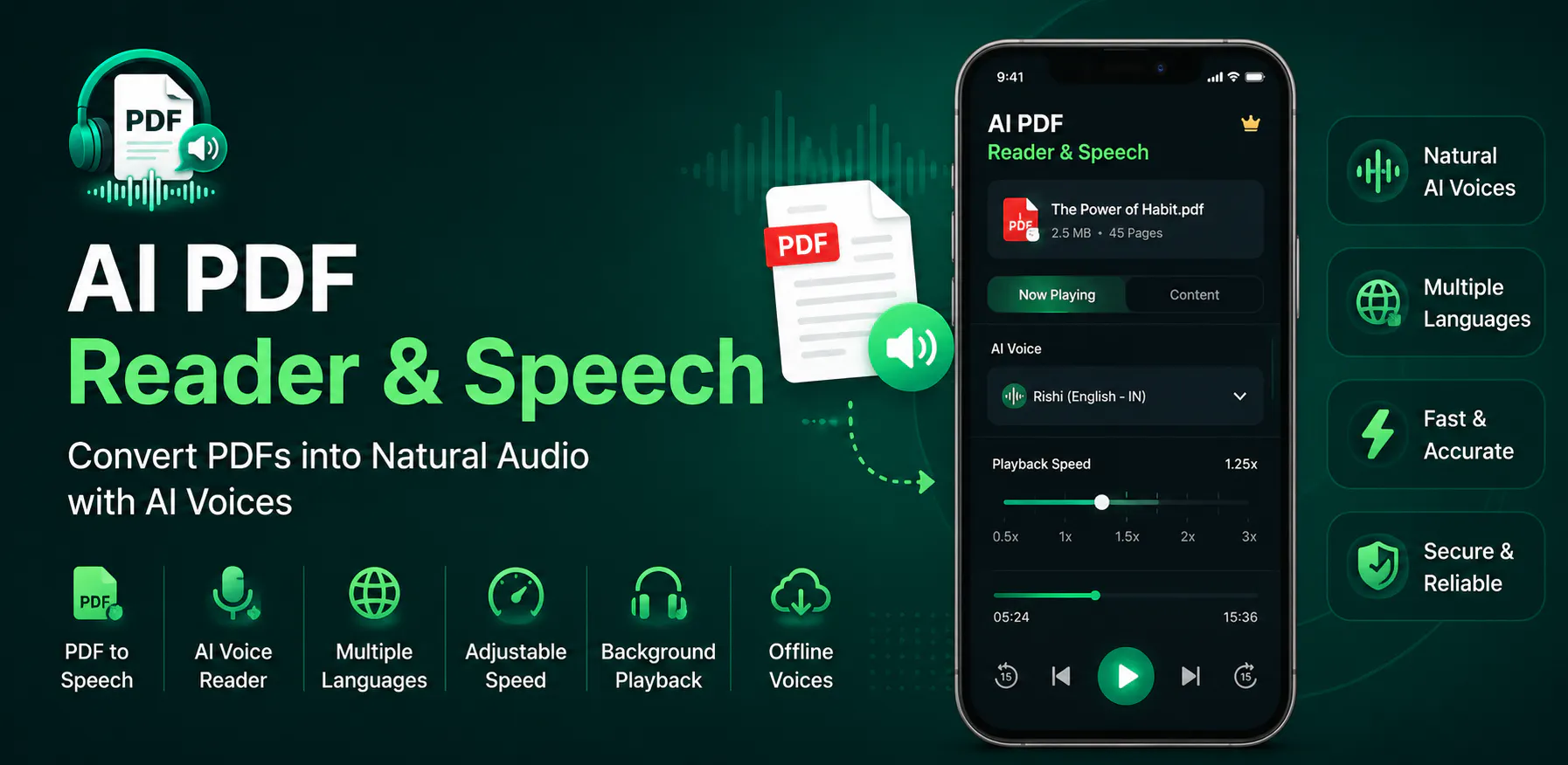 AI PDF Reader & Speech gallery image