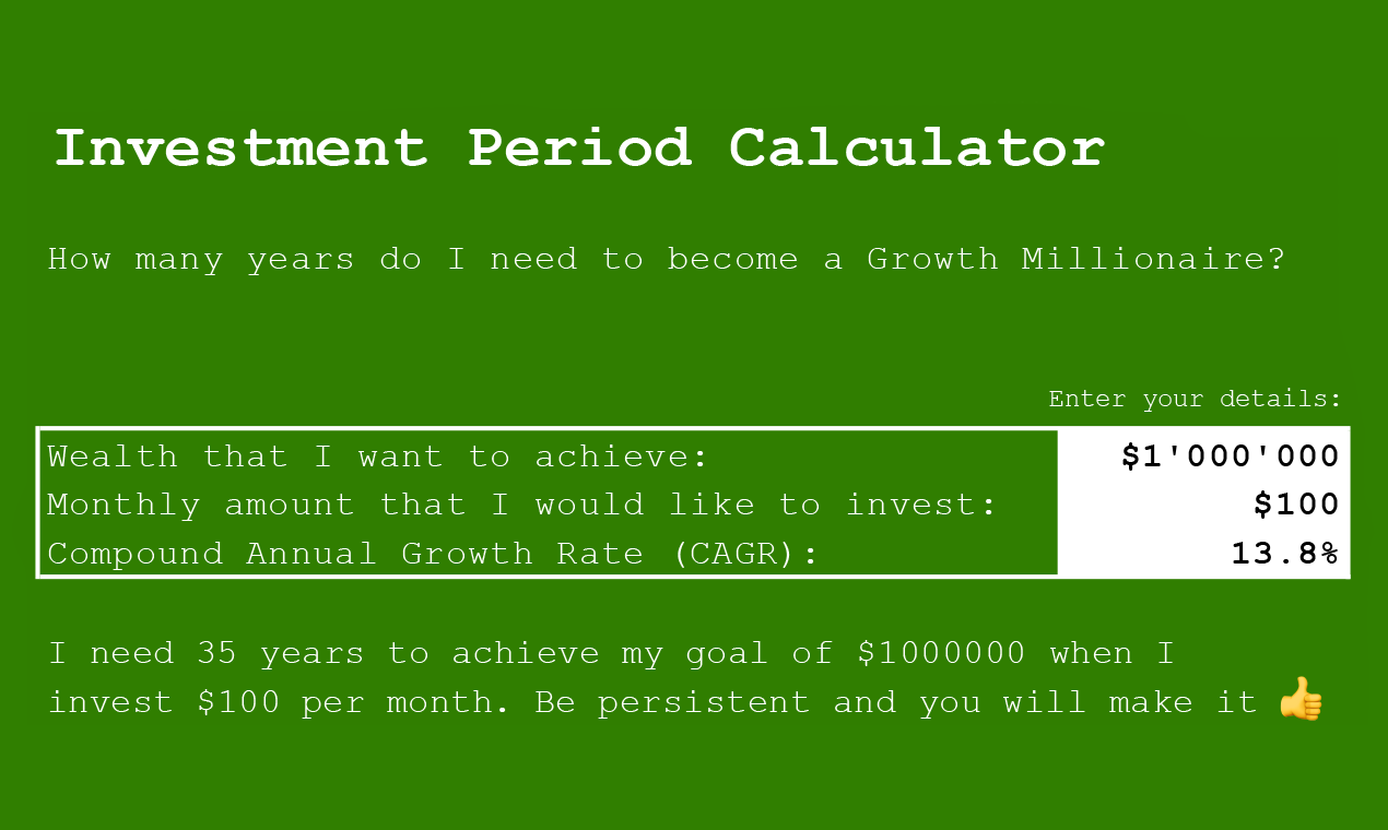 Growth Millionaire Calculator gallery image