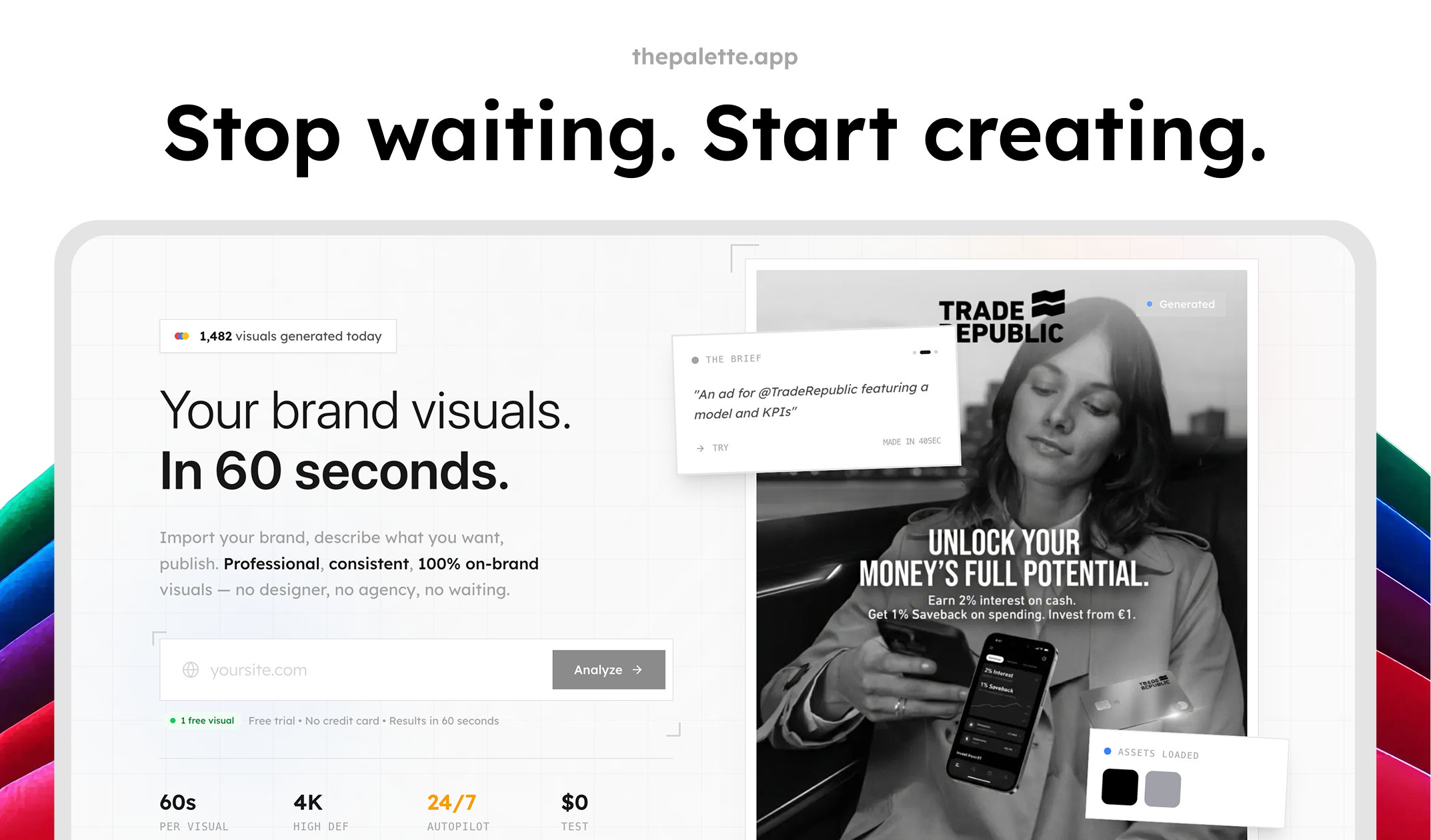 Palette — Brand visuals in 60 seconds - Screenshot 2 showing product features and functionality