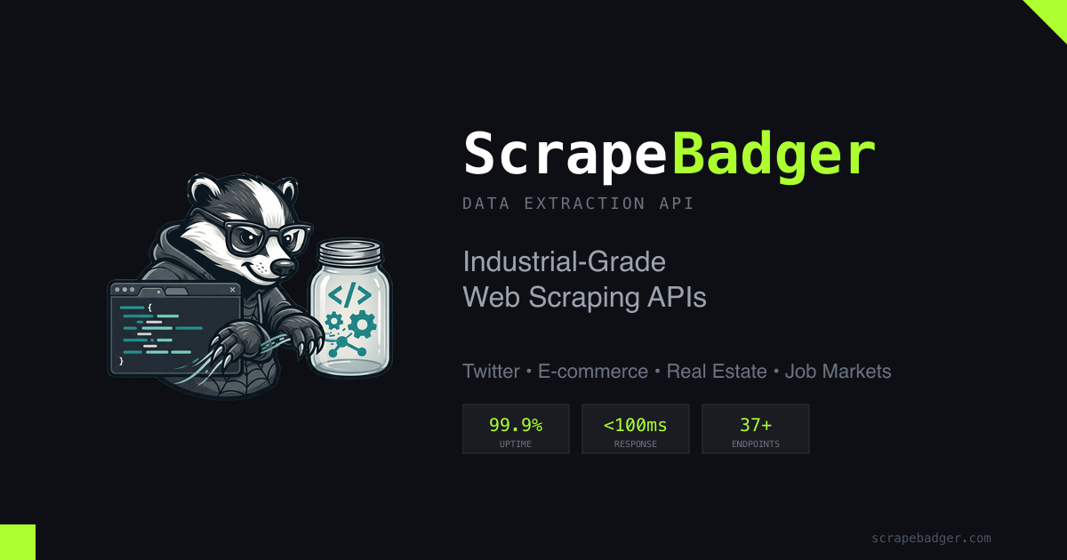 ScrapeBadger - Web Scraping API gallery image