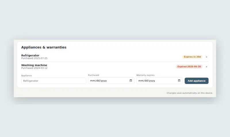 HomeKeeper  screenshot 2