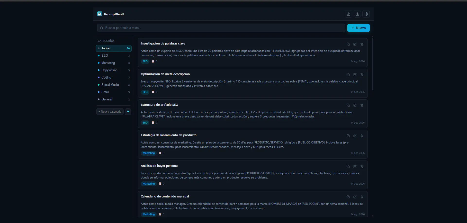 PromptVault: Save & Reuse Prompts gallery image