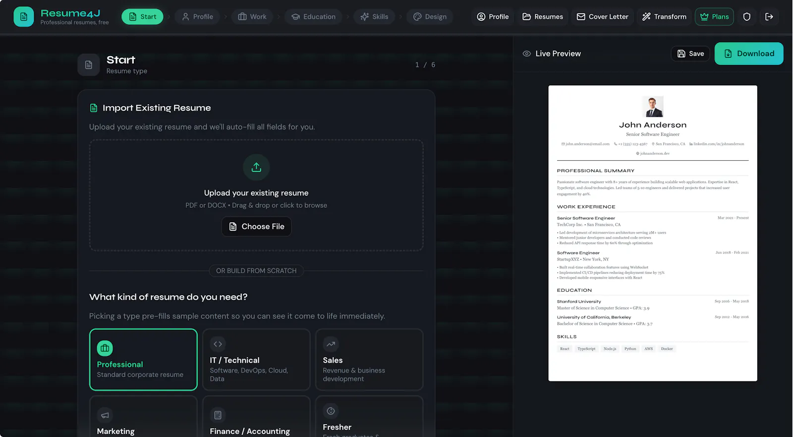 Resume4j screenshot 1