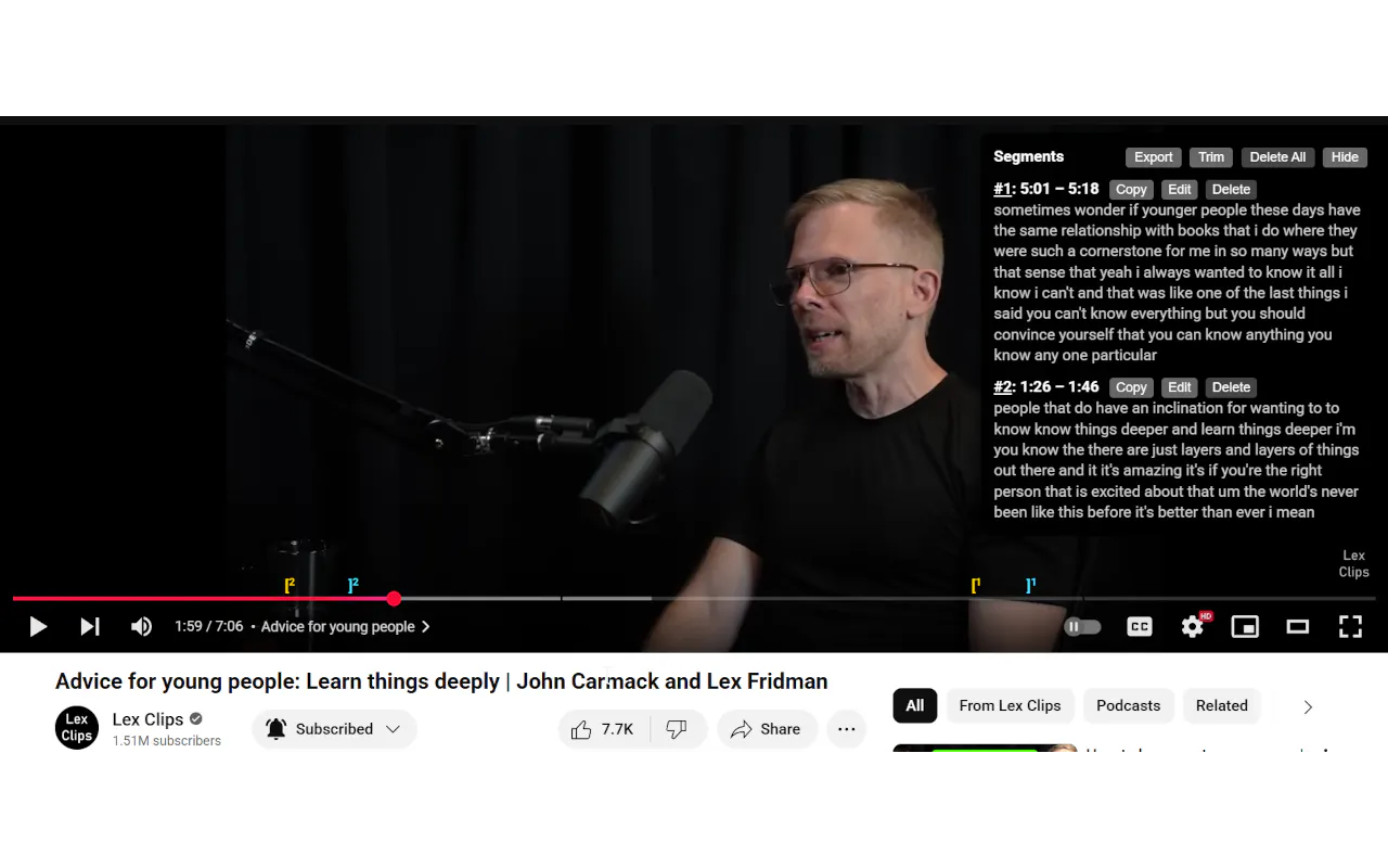 Youtube Segment Clipper gallery image