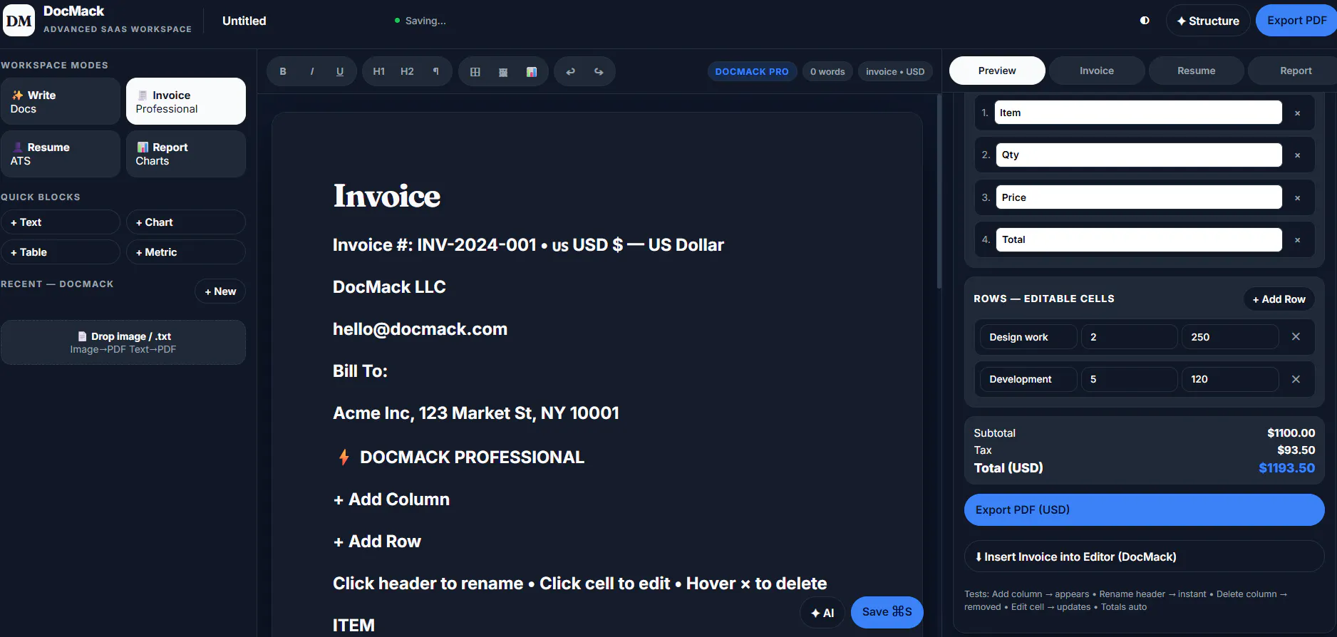 DocMack — Advanced SaaS Workspace 截图 2