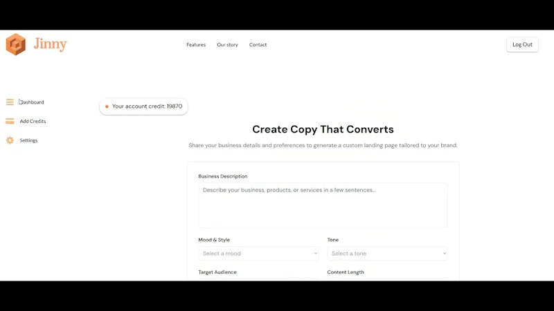 Jinny Labs AI screenshot 1 (video preview)
