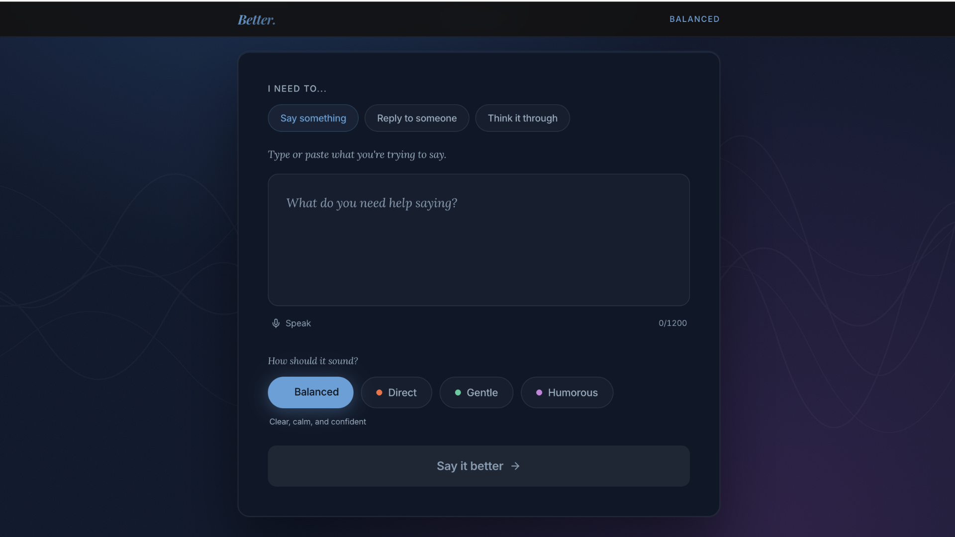 Say It Better - Main product screenshot demonstrating key features and user interface