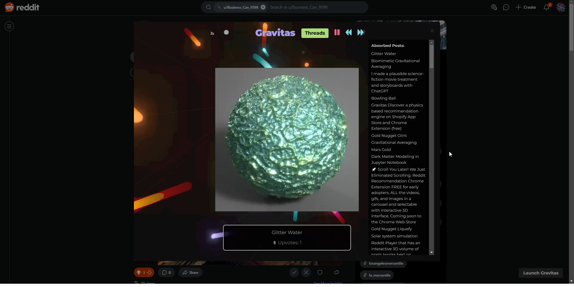 Gravitas Threads: Reddit Channel Player media 4