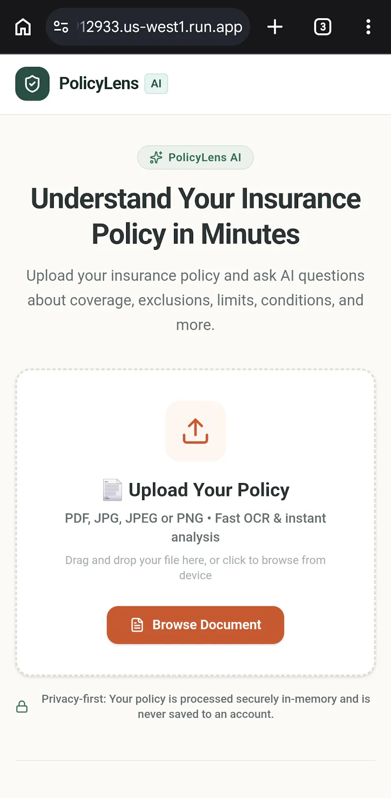 Policy lens ai screenshot 1