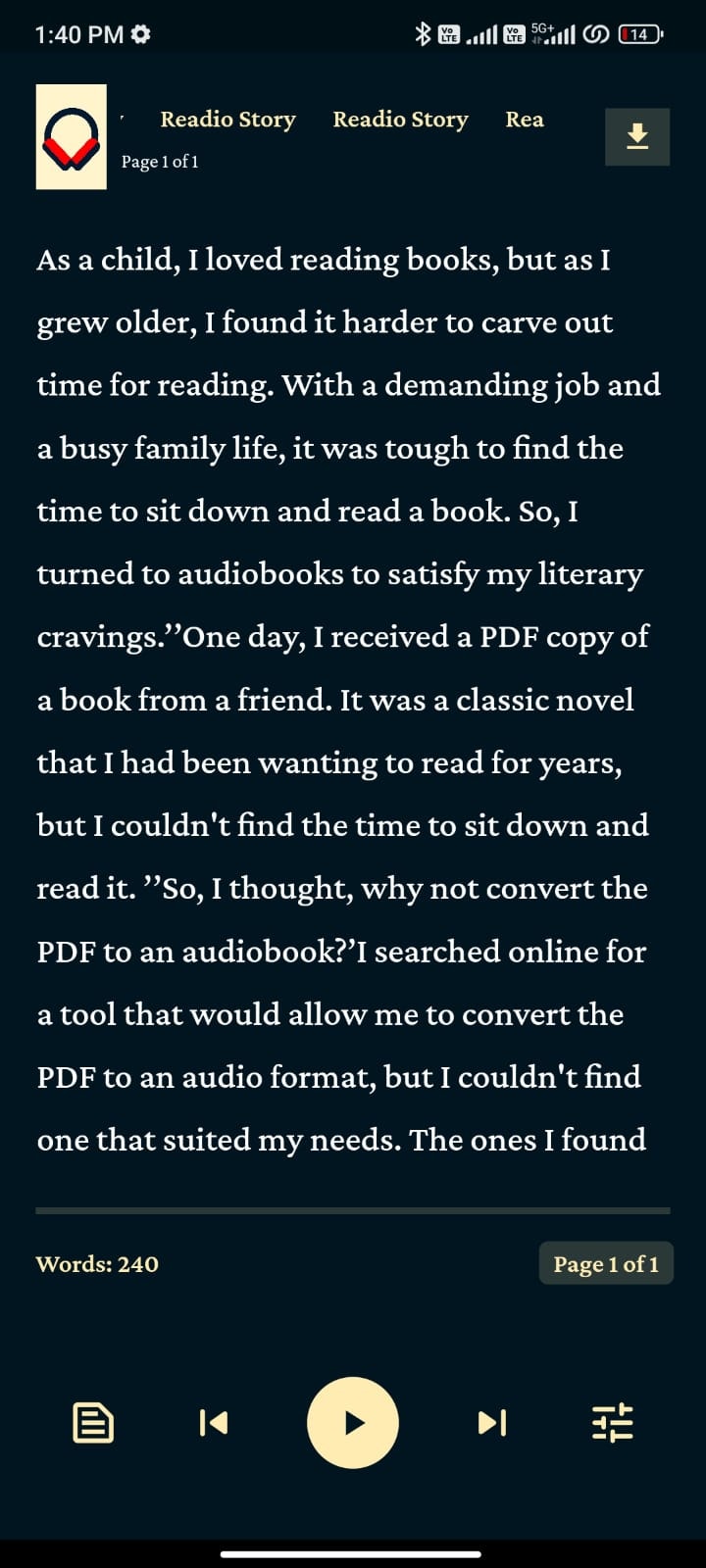 การอ่าน - PDF เป็นหนังสือเสียง media 2